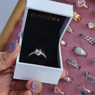 Anillo de compromiso corazon rosa - miniatura 3