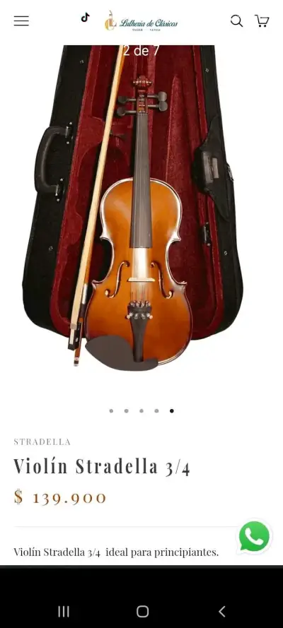 Violín con estuche y arco en buen estado - miniatura 4