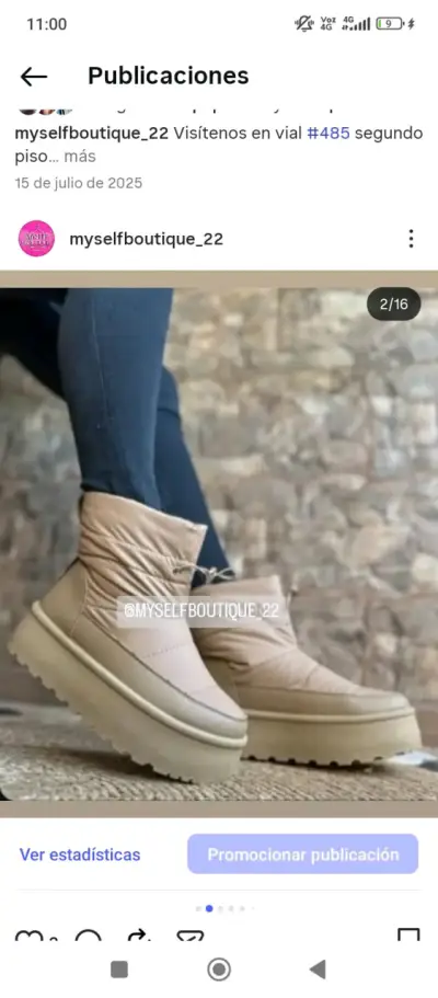 Botas de invierno beige para mujer - miniatura 2