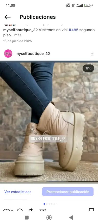 Botas de invierno beige para mujer - miniatura 3