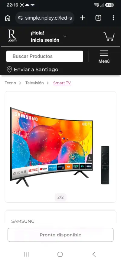 55'' QLed  4k curved  smart 5vcon control remoto - miniatura 1