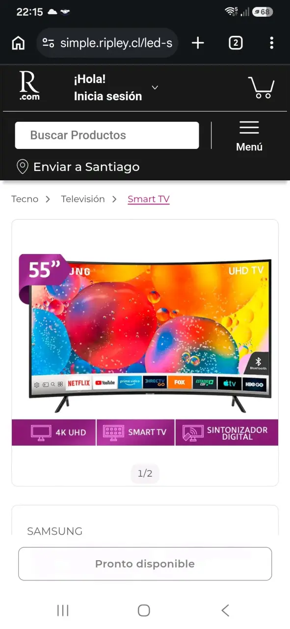 55'' QLed  4k curved  smart 5vcon control remoto - 2
