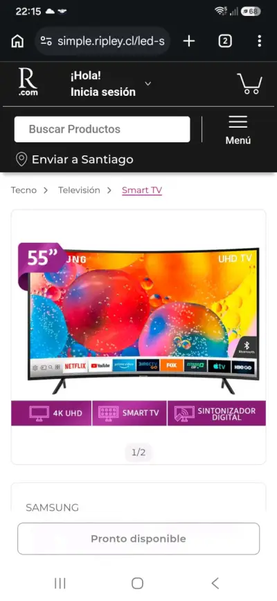 55'' QLed  4k curved  smart 5vcon control remoto - miniatura 2