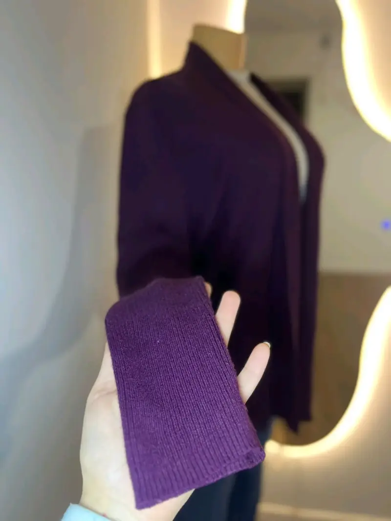 Cárdigan morado de punto para mujer - 2