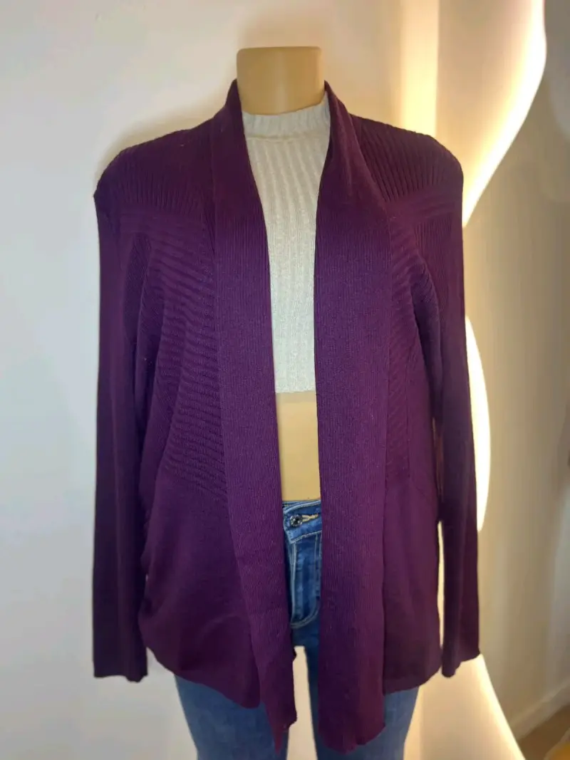 Cárdigan morado de punto para mujer - 3