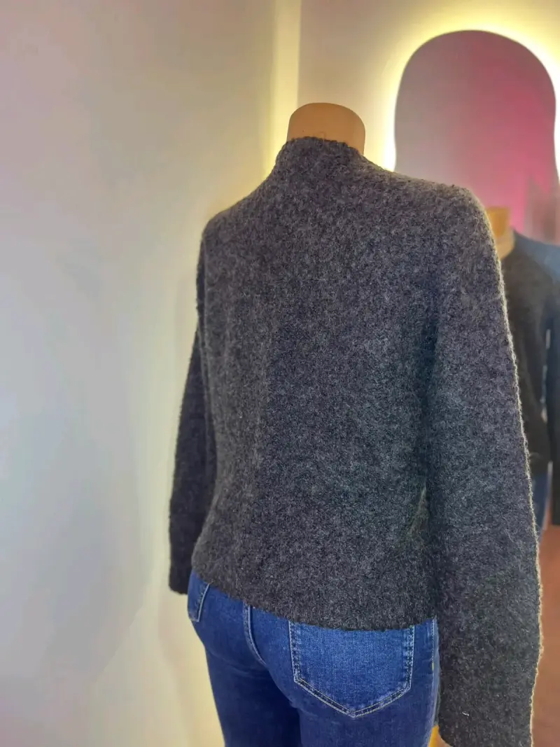 Chaleco de lana gris para mujer - 2