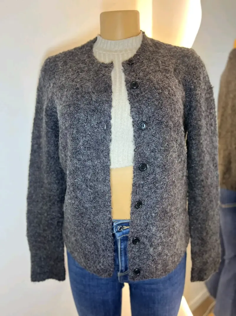 Chaleco de lana gris para mujer - 3