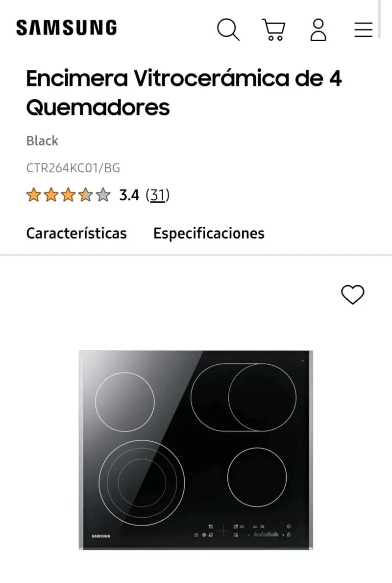 Encimera vitrocerámica Samsung de 4 zonas - 6