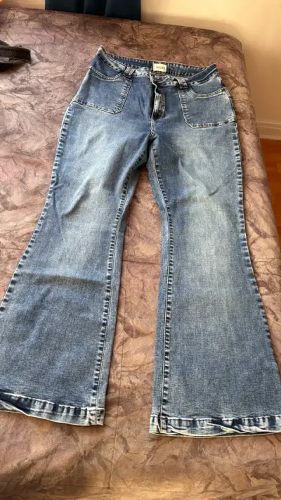 Jeans acampanados de mezclilla azul Wadoss - miniatura 1