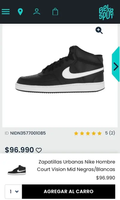 Zapatillas Nike Court Vision negras talla 42 - miniatura 5