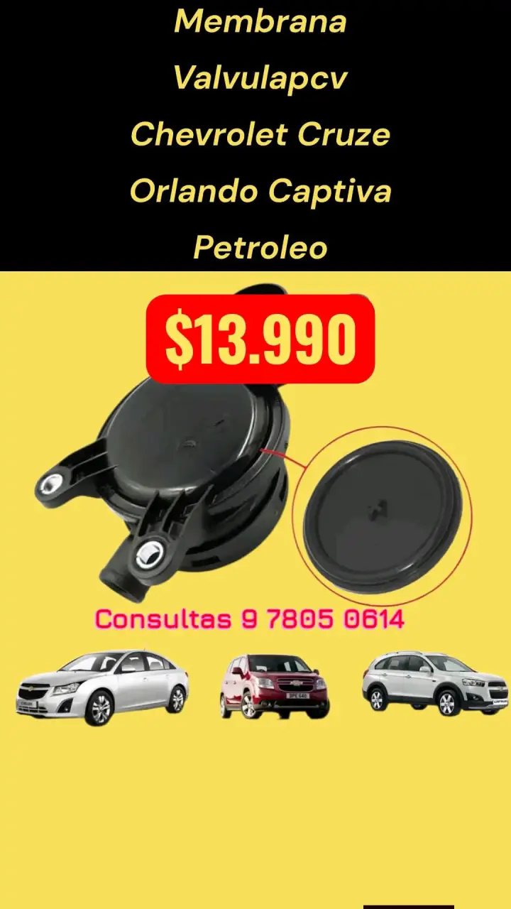 Membrana Válvula PCV Chevrolet Cruze Captiva