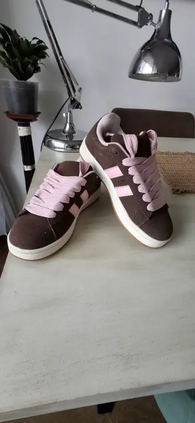 Zapatillas deportivas marrón y rosa para mujer - miniatura 1