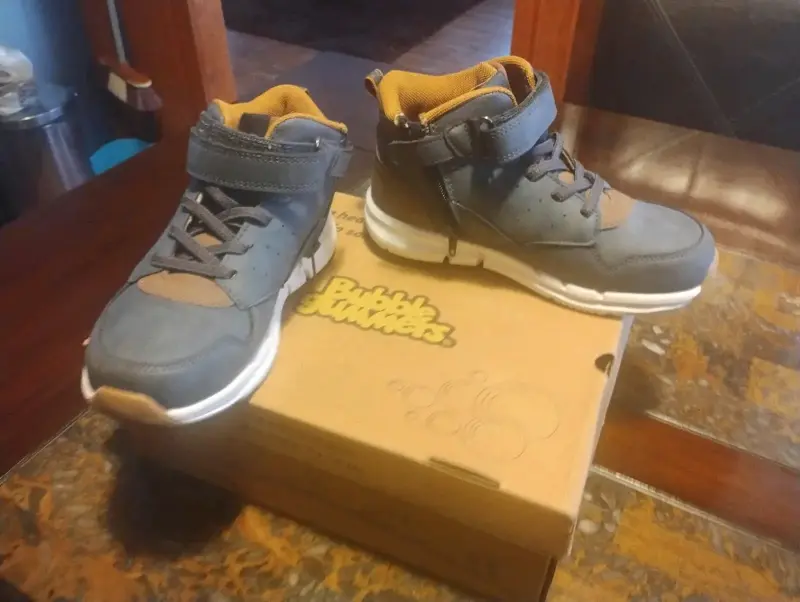 Botines para niños color azul y marró talla 34 - 3
