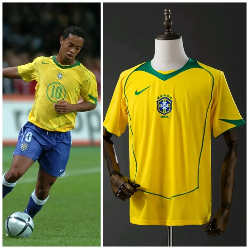 Camiseta brasil retro Ronaldinho Talla S