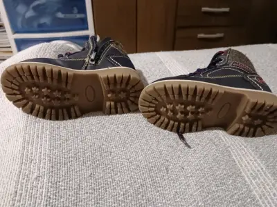 Botines de niño azul con cierre lateral - miniatura 1