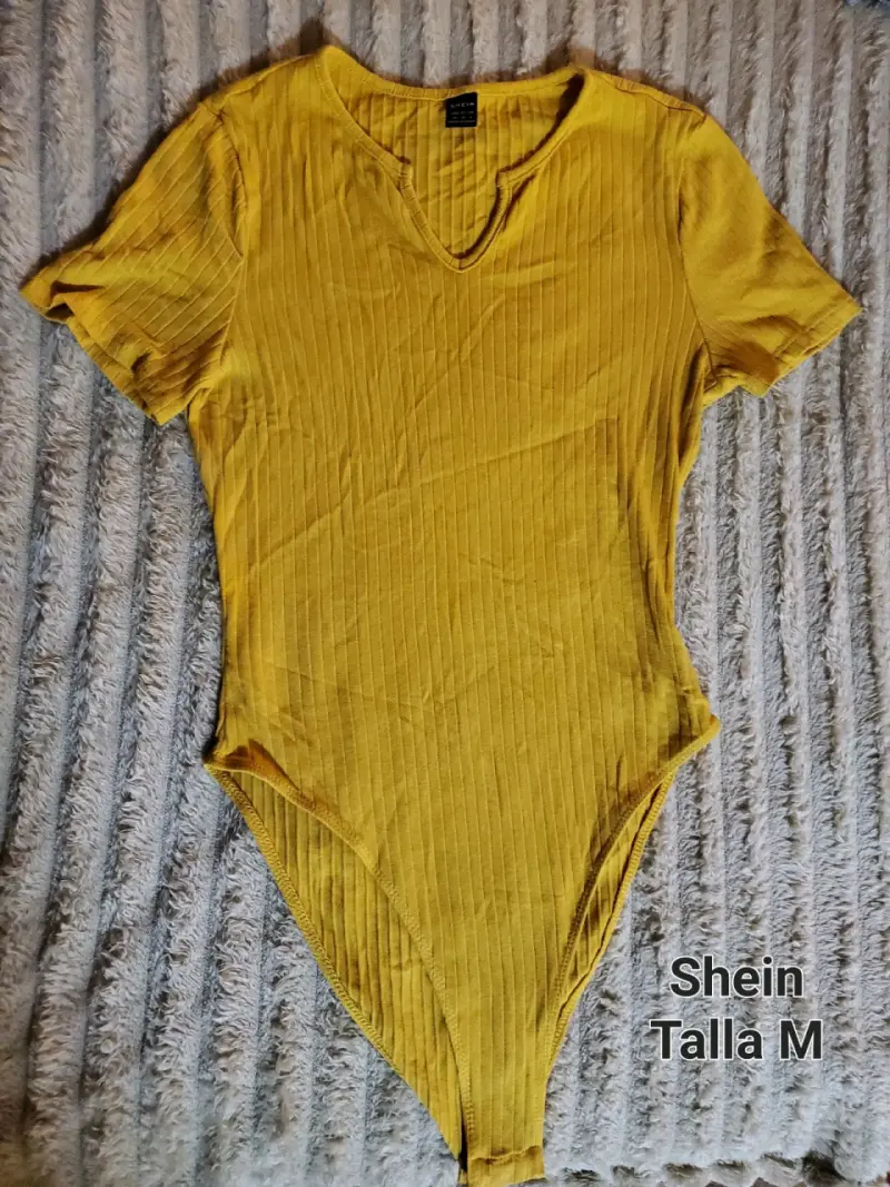 Body amarillo de algodón Shein talla M