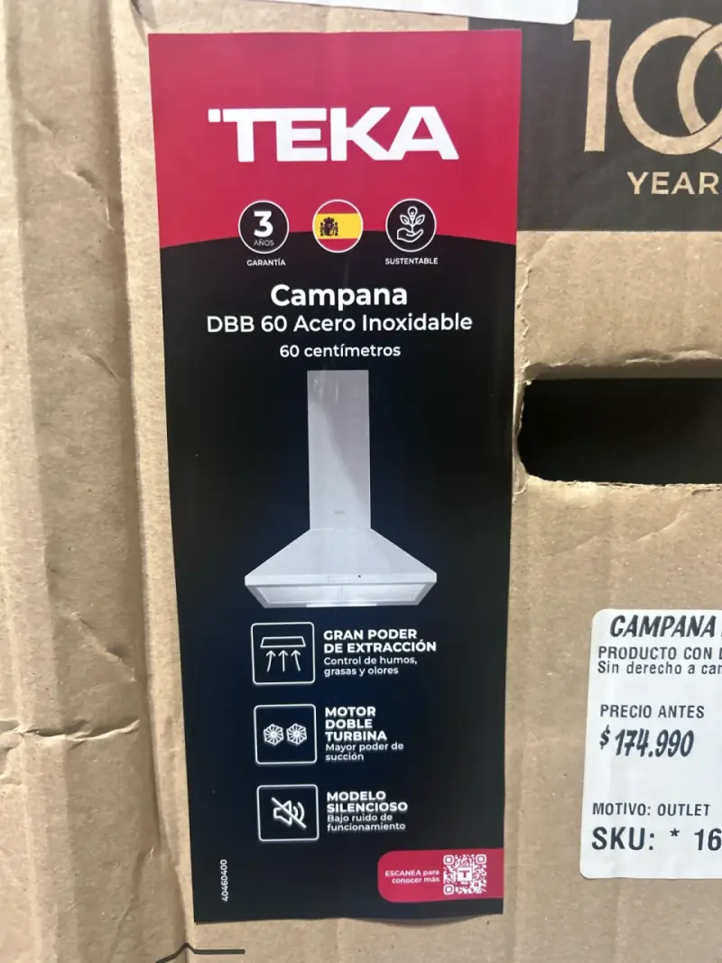 Campana extractora Teka DBB 60 acero inoxidable - 1