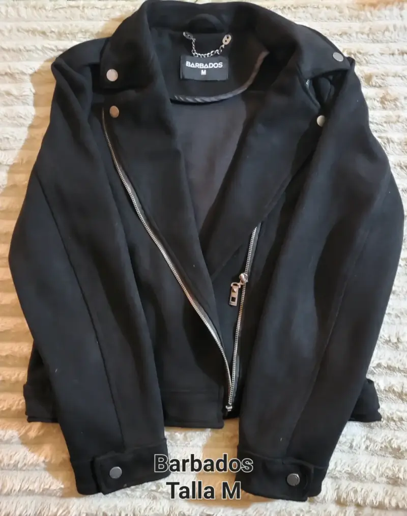 Chaqueta negra estilo biker Barbados talla M