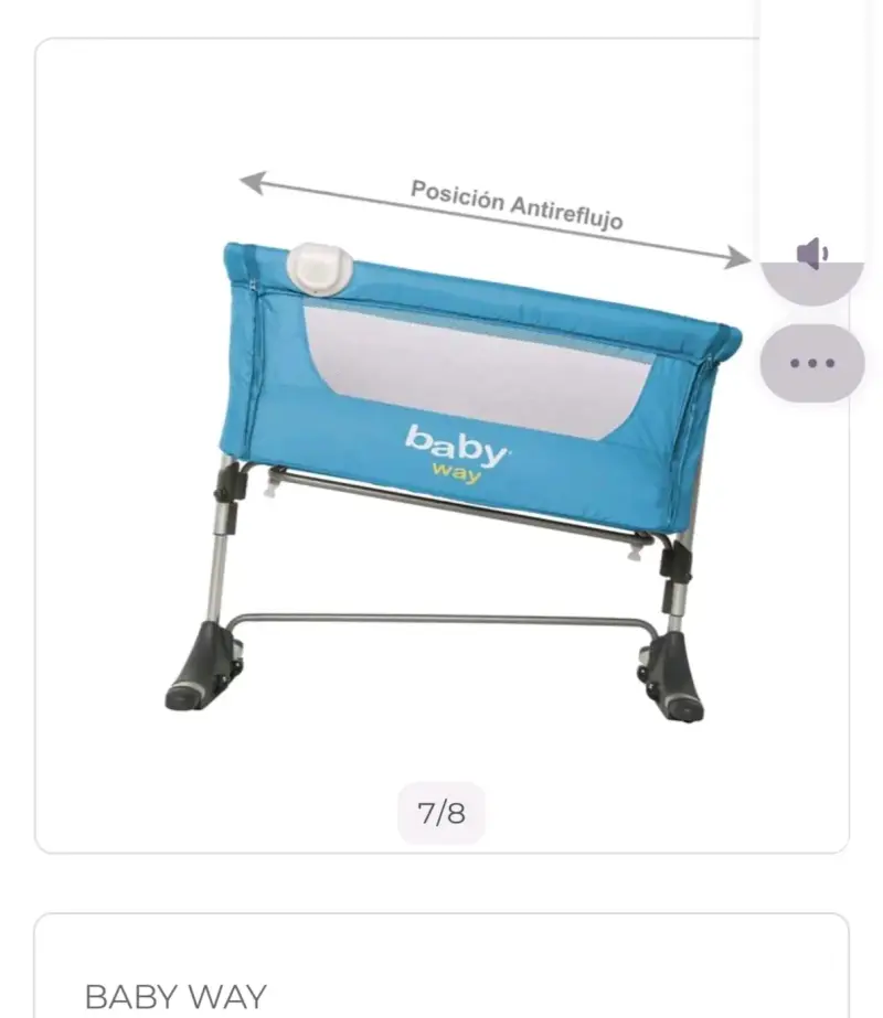 Cuna colecho ajustable azul para bebé - 3