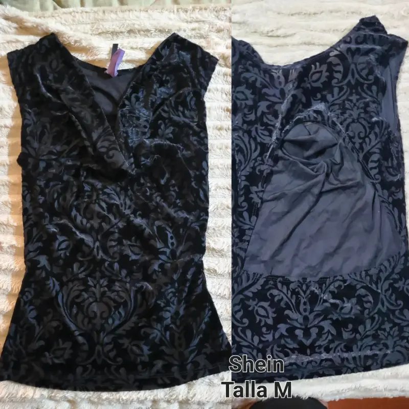 Vestido de terciopelo negro Shein talla M
