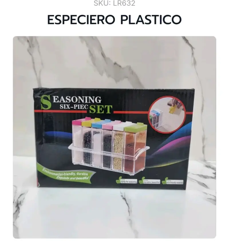 Set de especieros plásticos con soporte - 1