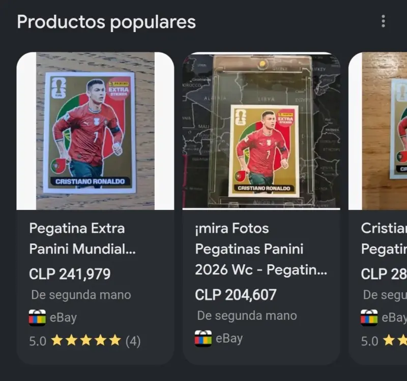 Pegatina Panini Mundial Cr7 Extra Stiker oro - 1