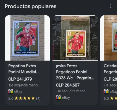Pegatina Panini Mundial Cr7 Extra Stiker oro - miniatura 1