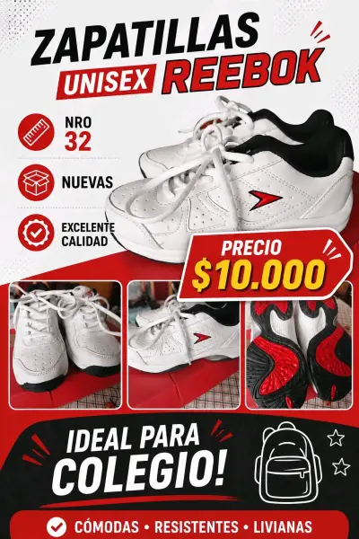 Zapatillas Reebok NRO 32 Nuevas - miniatura 5
