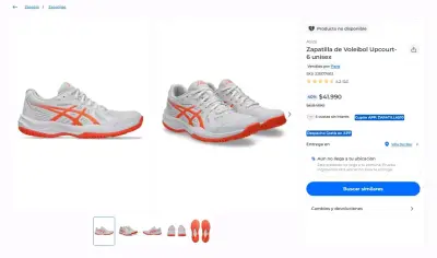 Zapatillas deportivas blancas Asics para mujer - miniatura 3