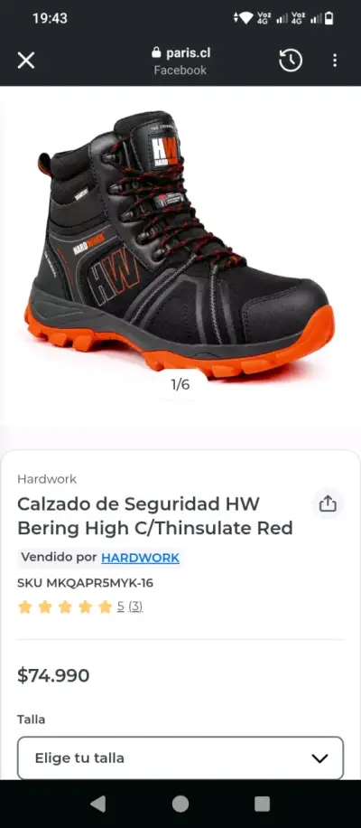 Botas de seguridad Hardwork HW Bering High negras - miniatura 1