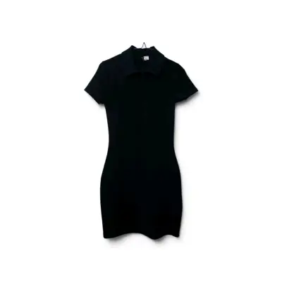 Vestido azul marino casual con cuello polo - miniatura 1
