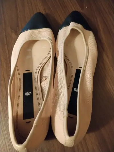Zapatos de tacón beige Zara talla 38 - miniatura 2