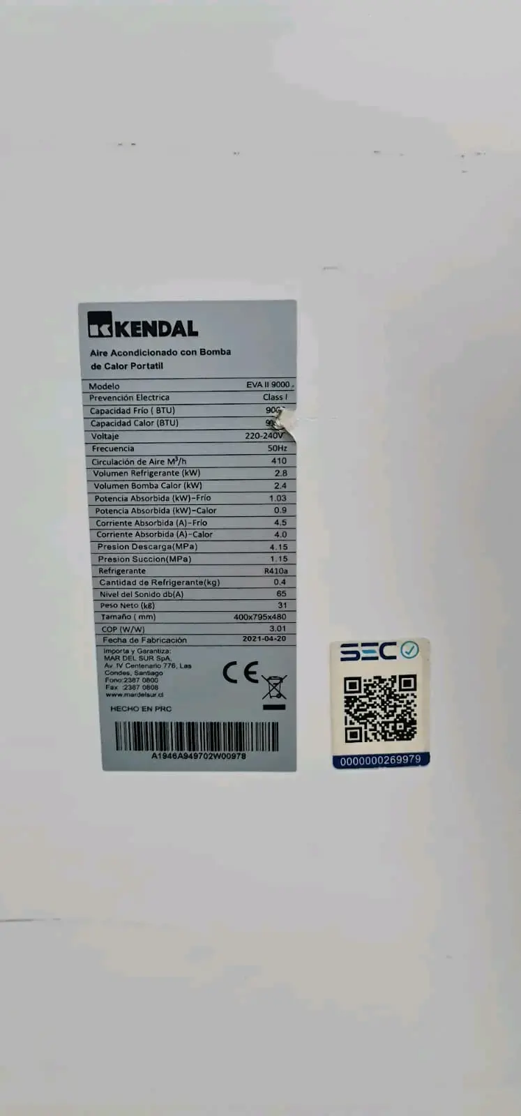 Aire acondicionado portátil Kendal con control remoto - 5