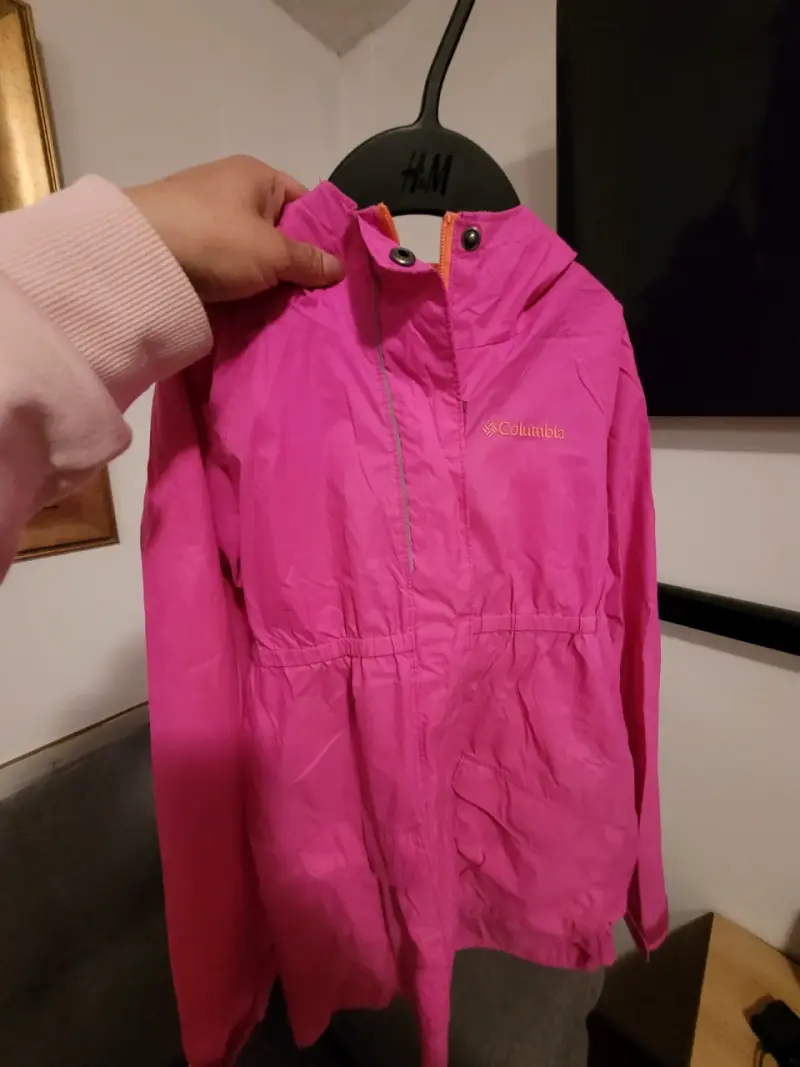 Chaqueta impermeable Columbia rosa para niña - 1