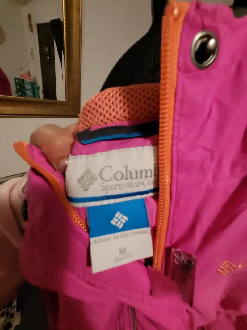 Chaqueta impermeable Columbia rosa para niña - 3