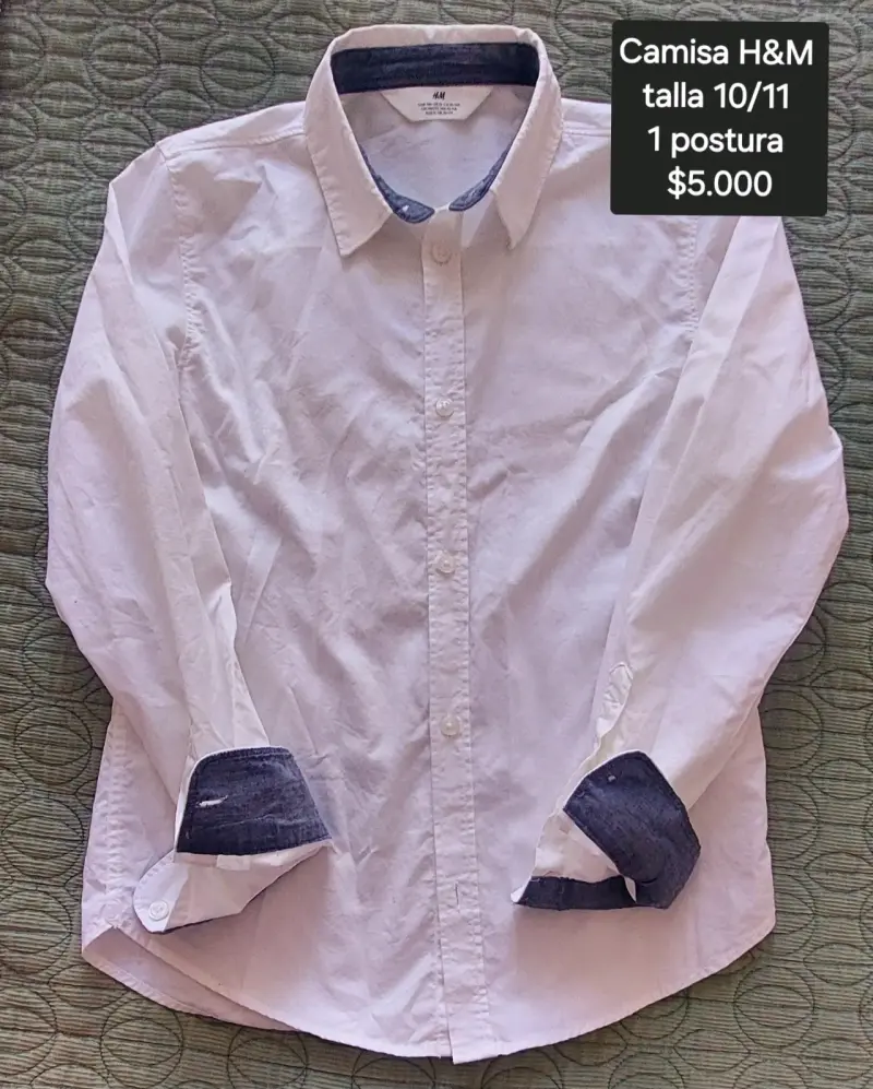 Camisa blanca H&M para niño talla 10/11