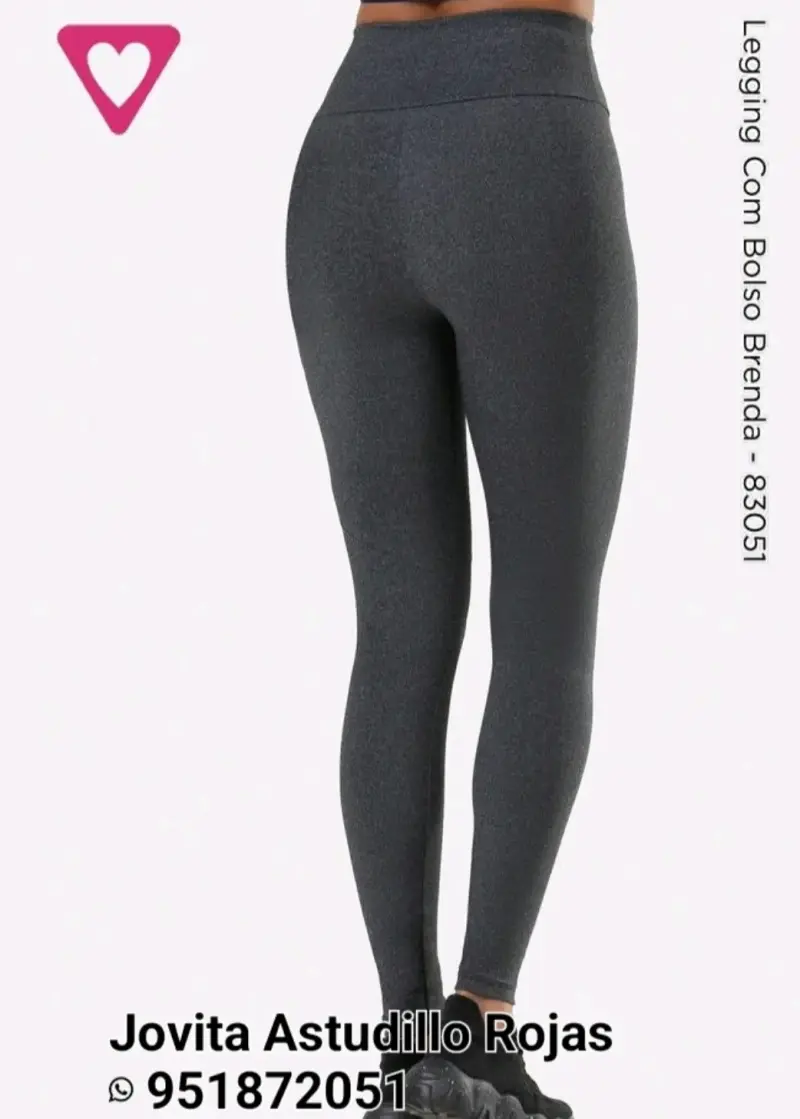 Leggings deportivos color ceniza con bolsillo - 3
