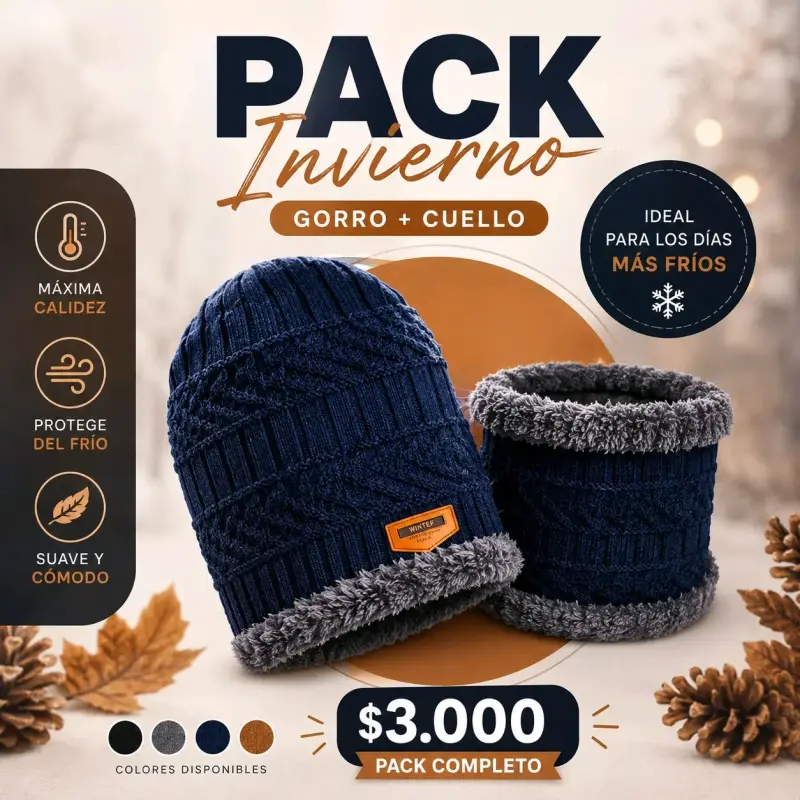 Pack de Invierno: Gorro y Cuello Térmico - 1