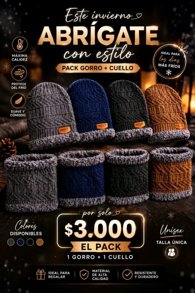 Pack de Invierno: Gorro y Cuello Térmico - miniatura 2