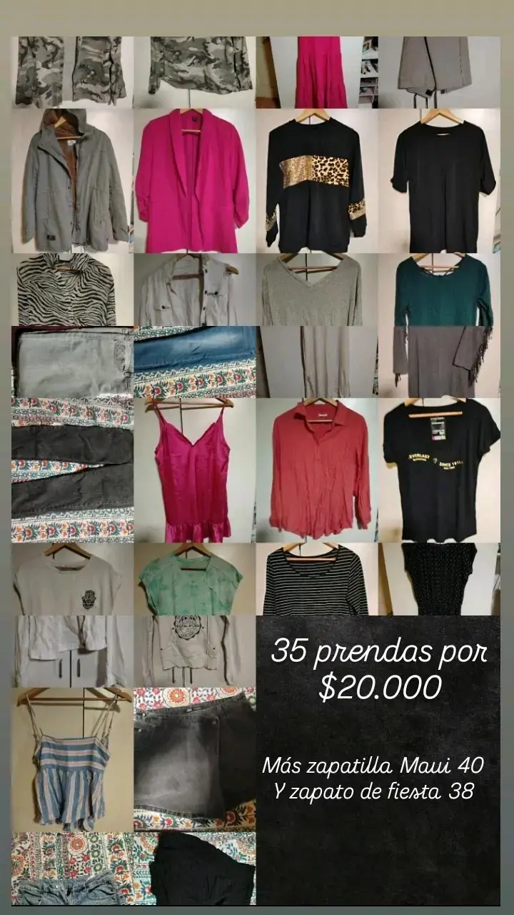 Lote de 35 prendas de ropa variada para mujer