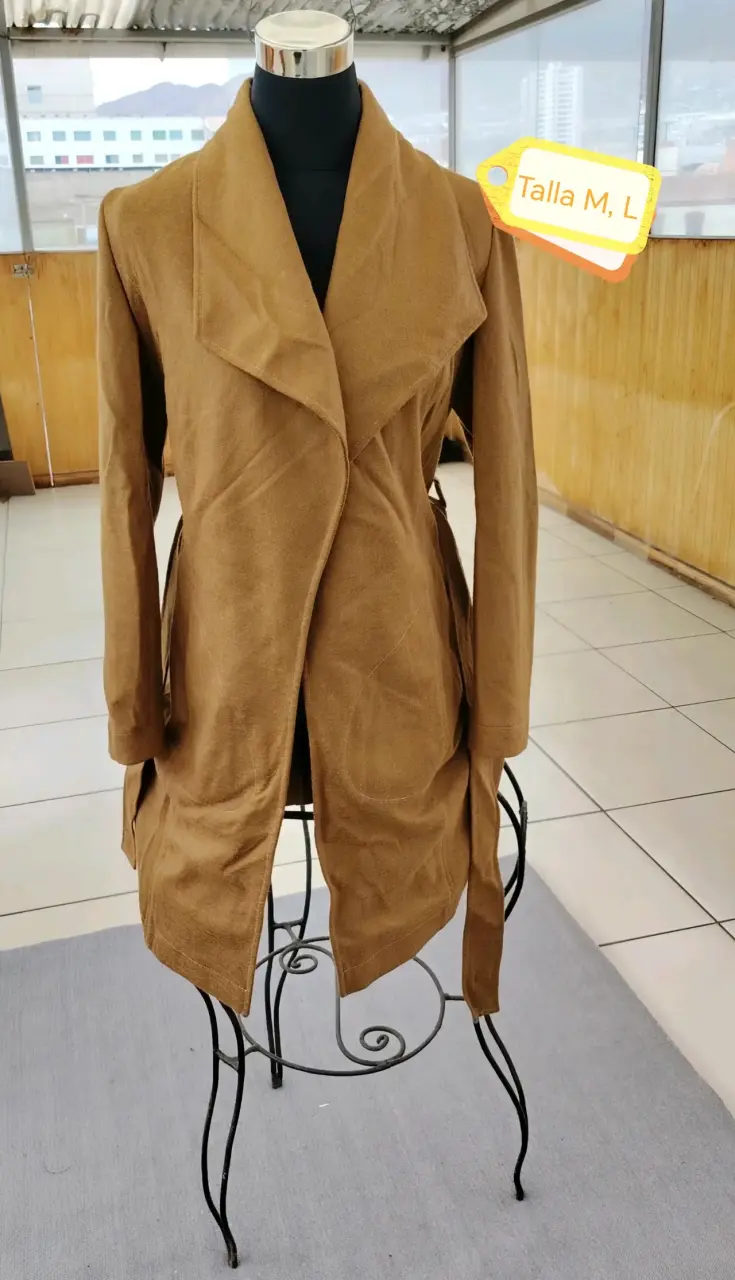 Abrigo largo camel para mujer talla M/L