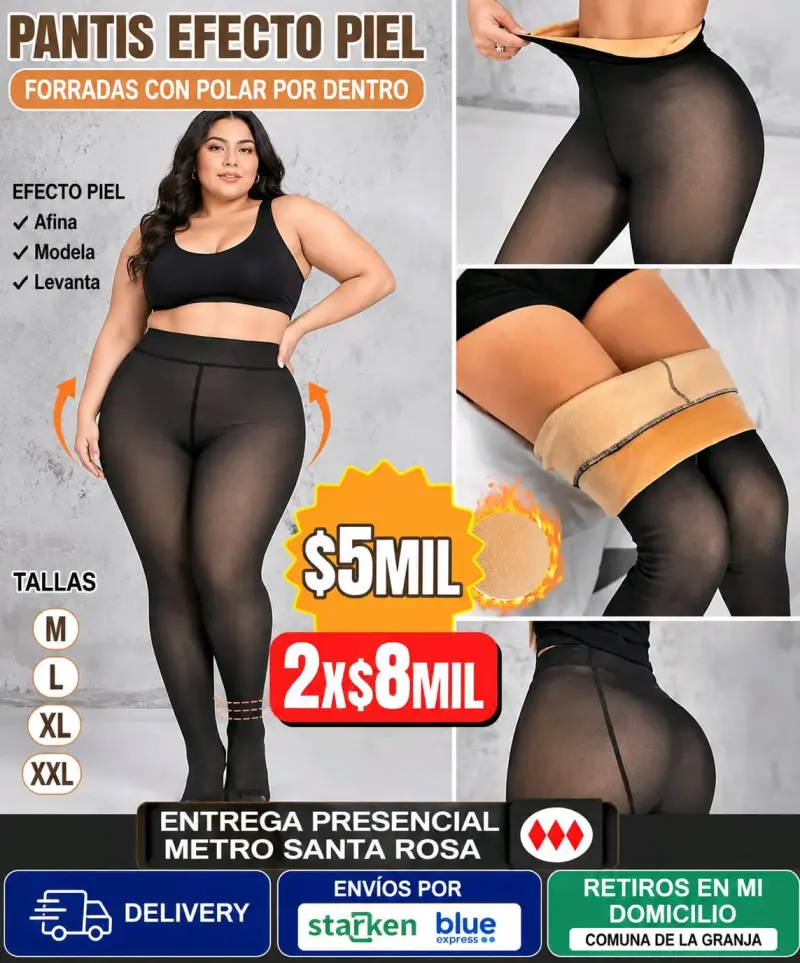Pantys efecto piel forradas con polar
