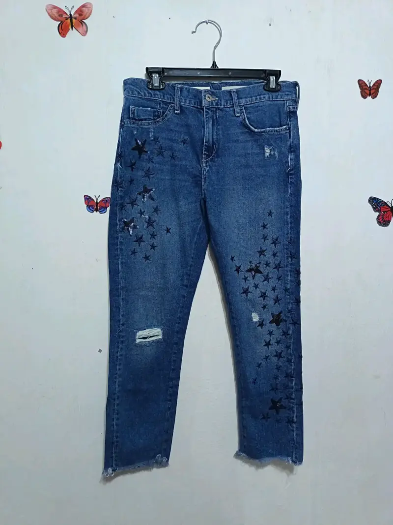 Jeans de mujer con diseño de estrellas talla 38