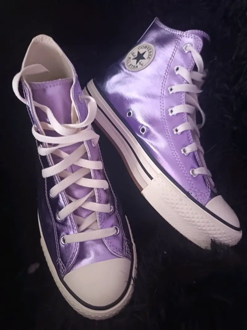 Zapatillas Converse All Star moradas de lona - 3