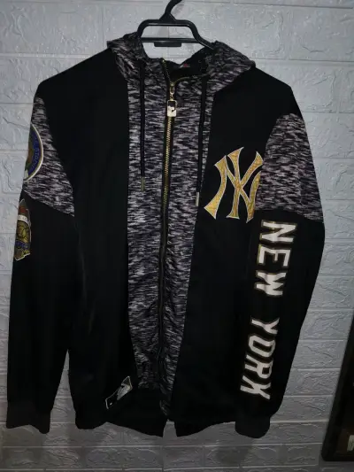 Polerón con capucha New York Yankees negro y gris - miniatura 1