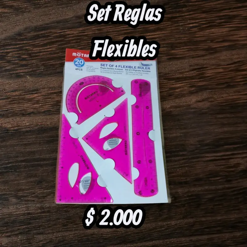 Set de Reglas Flexibles de Plástico 20 cm