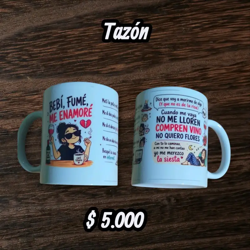 Tazón con diseño divertido y frases humorísticas