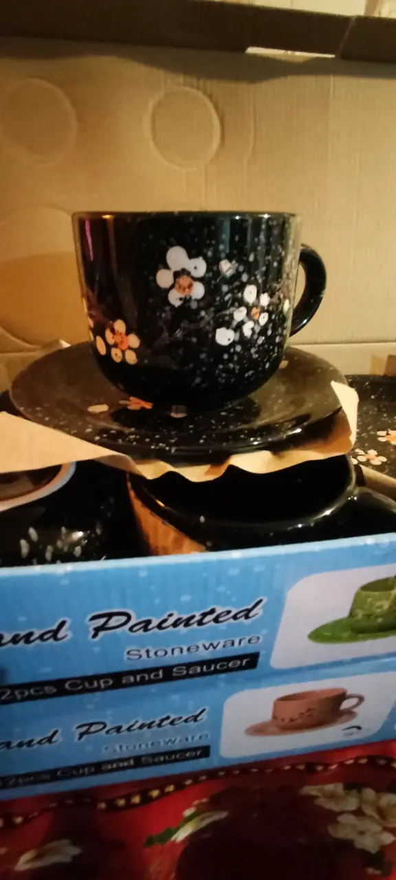 Taza de cerámica con diseño floral - 5