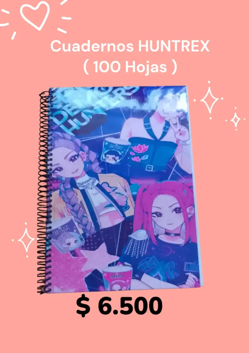 Cuaderno HUNTREX 100 hojas diseño anime