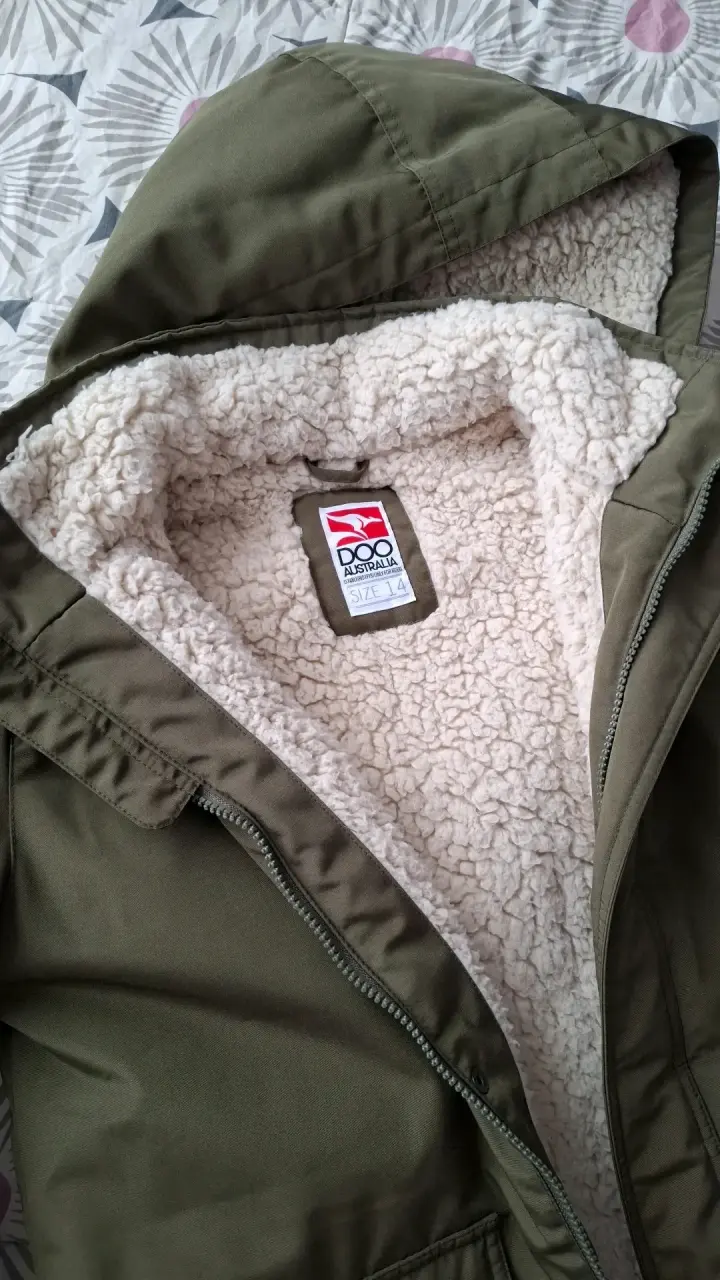 Parka verde con forro de lana para invierno - 3